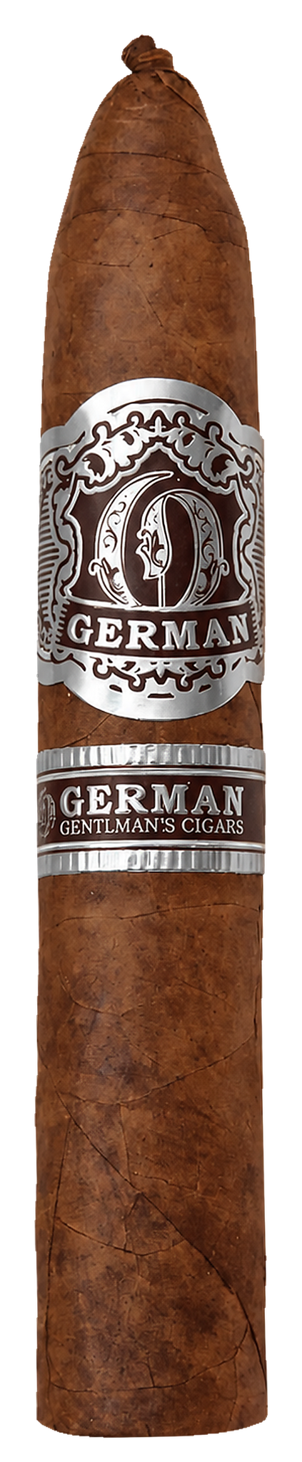 O.German Premier cigar with silver and brown cigar bands